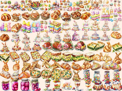 Easter Food Watercolor Clipart easter clipart - Wonders Artist