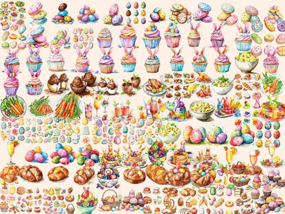 Easter Food Watercolor Clipart easter clipart - Wonders Artist
