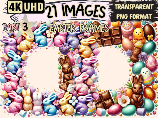 Easter Frames (P3) Clipart - High - Quality Instant Digital Download for Creative Projects