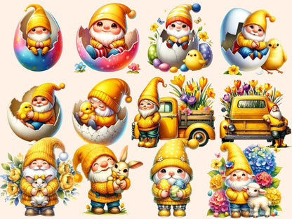 Easter Gnomes Clipart bunny gnome art - Wonders Artist