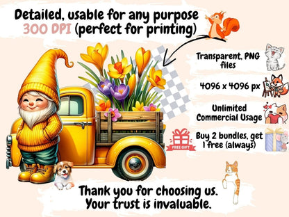 Easter Gnomes Clipart bunny gnome art - Wonders Artist