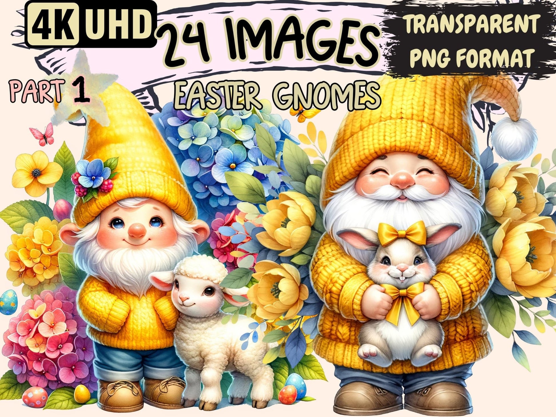 Easter Gnomes Clipart - High - Quality Instant Digital Download for Creative Projects