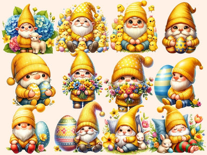 Easter Gnomes Clipart bunny gnome art - Wonders Artist