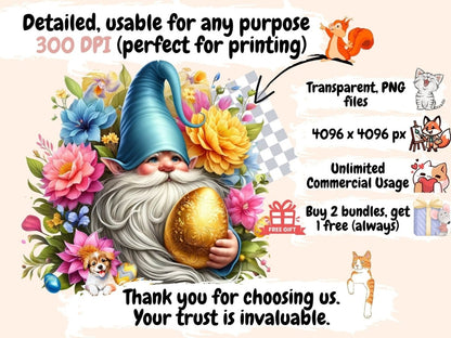 Easter Gnomes (P2) Clipart cute gnome clipart - Wonders Artist