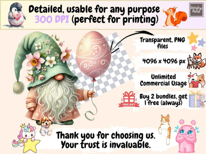 Easter Gnomes (P4) Clipart bunny gnome png - Wonders Artist