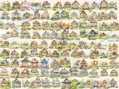 Easter Houses Watercolor Clipart easter clipart - Wonders Artist