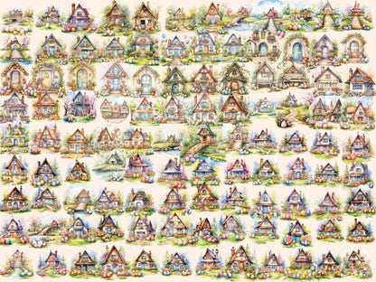 Easter Houses Watercolor Clipart easter clipart - Wonders Artist