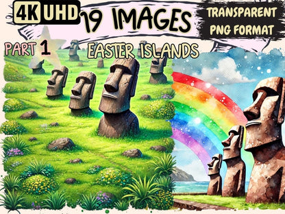 Easter Islands Clipart Easter Island Art - Wonders Artist