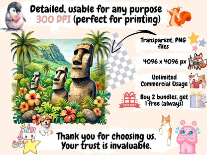 Easter Islands Clipart Easter Island Art - Wonders Artist