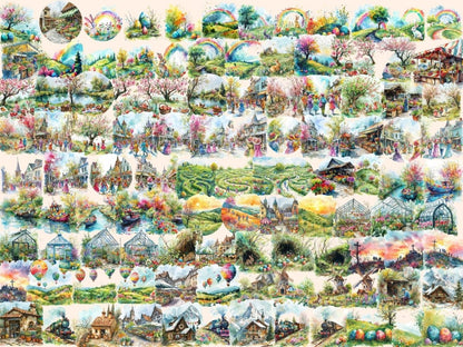 Easter Landscapes Watercolor Clipart cute easter clipart - Wonders Artist