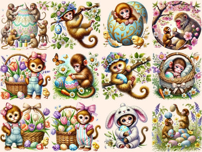 Easter Monkeys Clipart bunny monkey png - Wonders Artist