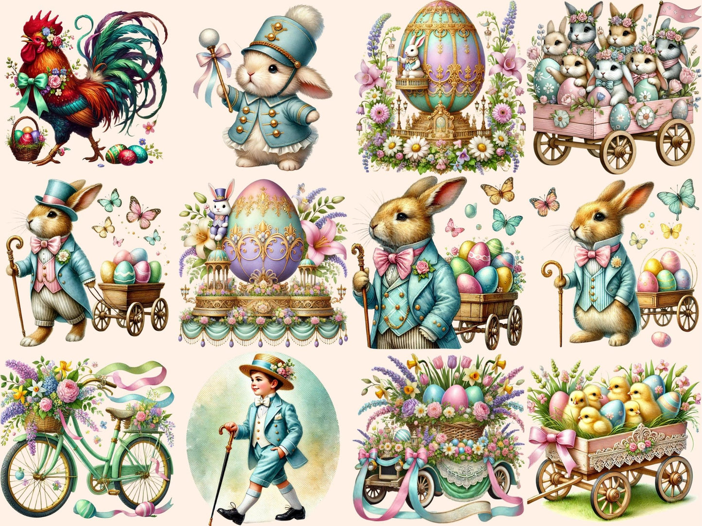 Easter Parade (P1) Clipart - High - Quality Instant Digital Download for Creative Projects