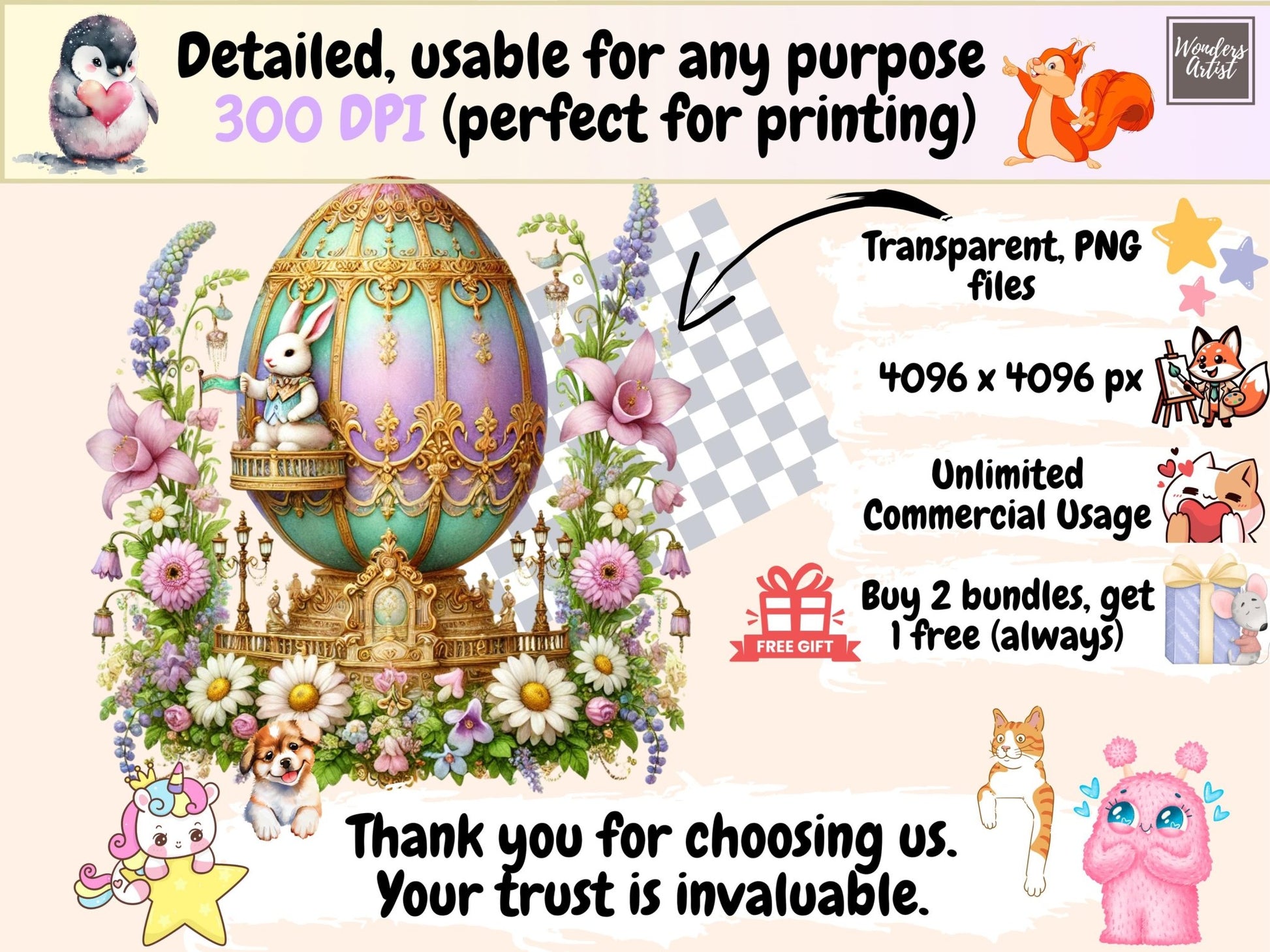 Easter Parade (P1) Clipart - High - Quality Instant Digital Download for Creative Projects