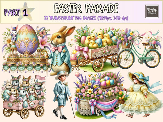 Easter Parade (P1) Clipart - High - Quality Instant Digital Download for Creative Projects