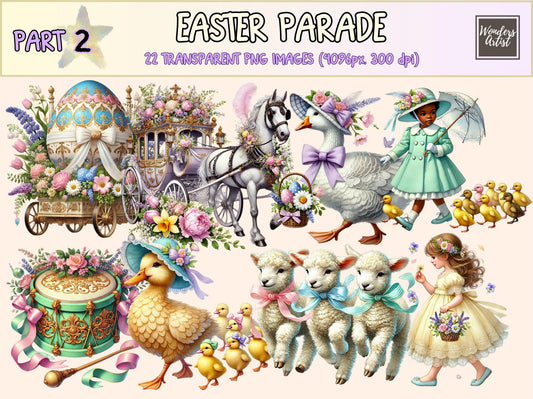 Easter Parade (P2) Clipart - High - Quality Instant Digital Download for Creative Projects