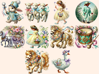 Easter Parade (P2) Clipart bunny parade art - Wonders Artist