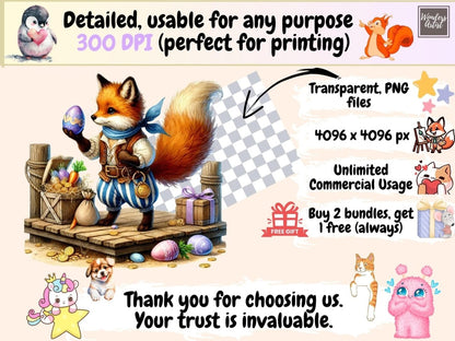 Easter Pirates Clipart animal pirates png - Wonders Artist