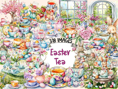 Easter Tea Watercolor Clipart easter clipart - Wonders Artist