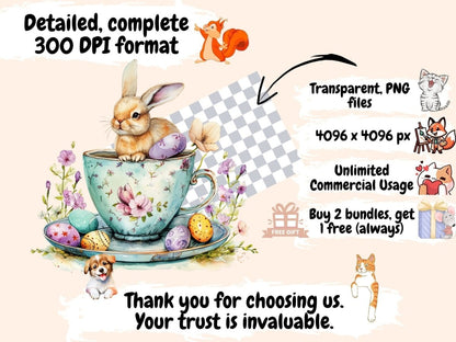 Easter Tea Watercolor Clipart easter clipart - Wonders Artist