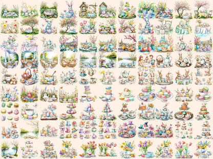 Easter Tea Watercolor Clipart easter clipart - Wonders Artist