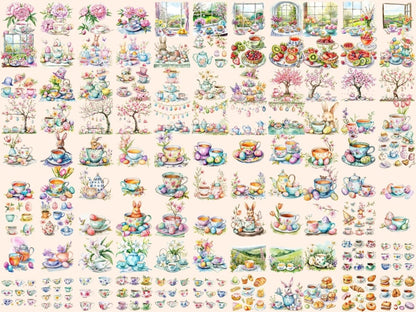 Easter Tea Watercolor Clipart easter clipart - Wonders Artist