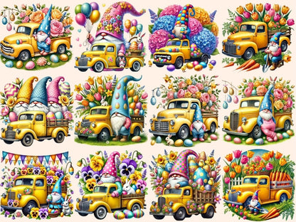 Easter Truck Gnomes Clipart bunny gnome clipart - Wonders Artist