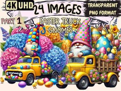 Easter Truck Gnomes Clipart bunny gnome clipart - Wonders Artist