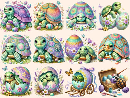 Easter Turtles Clipart - Wonders Artist