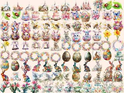 Easter Watercolor Clipart cute easter png - Wonders Artist