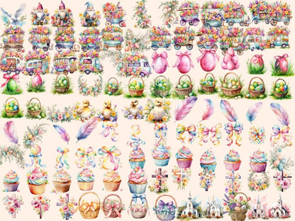 Easter Watercolor Clipart cute easter png - Wonders Artist