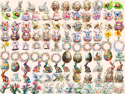 Easter Watercolor Clipart cute easter png - Wonders Artist