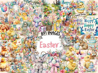 Easter Watercolor Clipart cute easter png - Wonders Artist