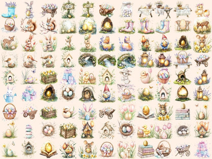 Egg Hunt Watercolor Clipart bunny clipart - Wonders Artist