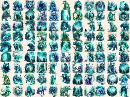 Elderwood Bears Watercolor Clipart bear clipart - Wonders Artist