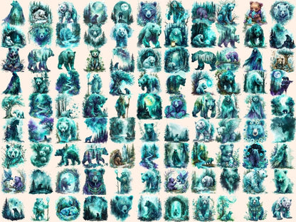 Elderwood Bears Watercolor Clipart bear clipart - Wonders Artist