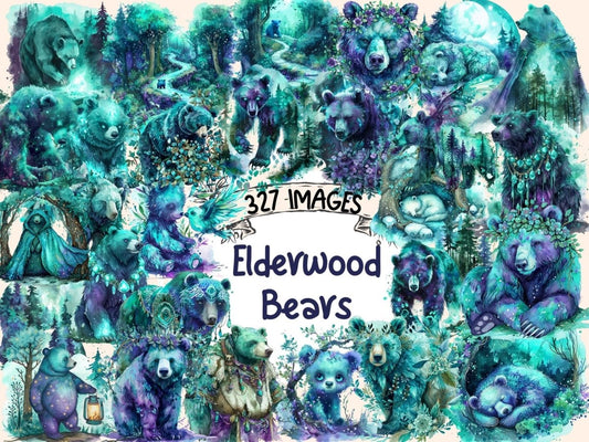 Elderwood Bears Watercolor Clipart bear clipart - Wonders Artist