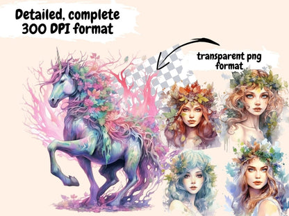 Elderwood Fairies Watercolor Clipart fairies clipart - Wonders Artist