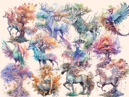 Elderwood Fairies Watercolor Clipart fairies clipart - Wonders Artist