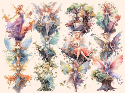Elderwood Fairies Watercolor Clipart fairies clipart - Wonders Artist