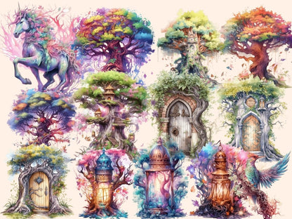 Elderwood Fairies Watercolor Clipart fairies clipart - Wonders Artist