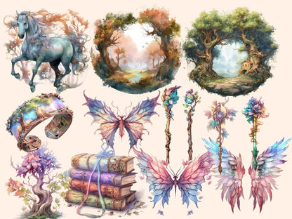 Elderwood Fairies Watercolor Clipart fairies clipart - Wonders Artist