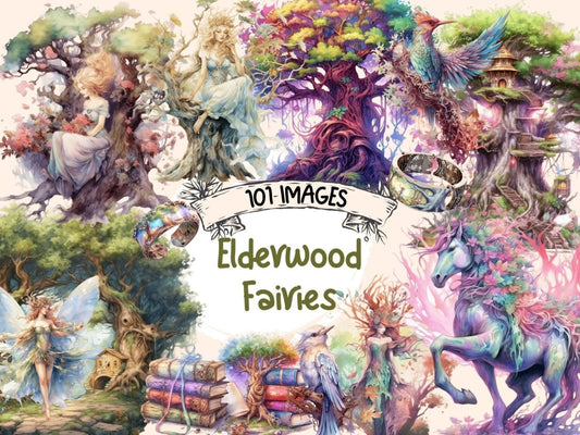 Elderwood Fairies Watercolor Clipart fairies clipart - Wonders Artist