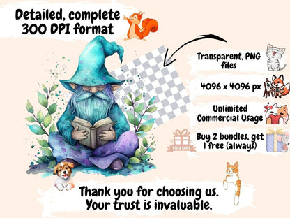 Elderwood Gnomes Watercolor Clipart elder gnome clipart - Wonders Artist