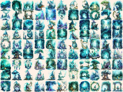 Elderwood Gnomes Watercolor Clipart elder gnome clipart - Wonders Artist