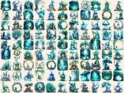 Elderwood Gnomes Watercolor Clipart elder gnome clipart - Wonders Artist