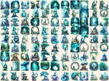 Elderwood Gnomes Watercolor Clipart elder gnome clipart - Wonders Artist