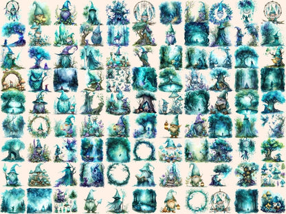 Elderwood Gnomes Watercolor Clipart elder gnome clipart - Wonders Artist