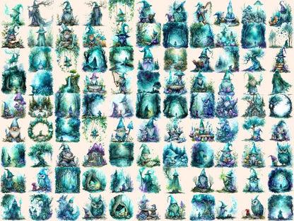 Elderwood Gnomes Watercolor Clipart elder gnome clipart - Wonders Artist