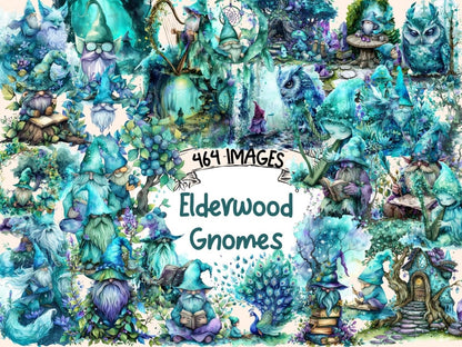 Elderwood Gnomes Watercolor Clipart elder gnome clipart - Wonders Artist