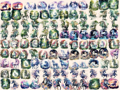 Elderwood Unicorns Watercolor Clipart elderwood clipart - Wonders Artist